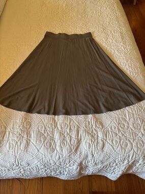 Eileen Fisher A-Line Midi Skirt in Taupe, Size M